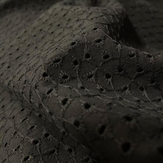 Long tail scrunchie broderie anglaise noire