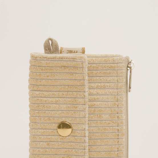 Mini coin purse pouch gold large corduroy