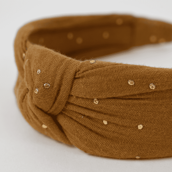 Large Crossed Headband gaze pois or caramel