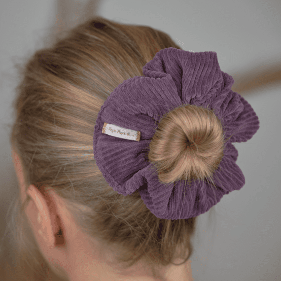Scrunchie plum corduroy