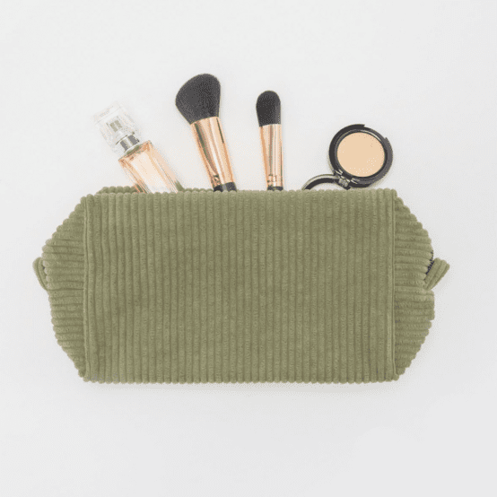 Rectangular toiletry bag khaki large corduroy