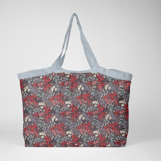 Pleated tote bag - Medium size jardin d'aurore