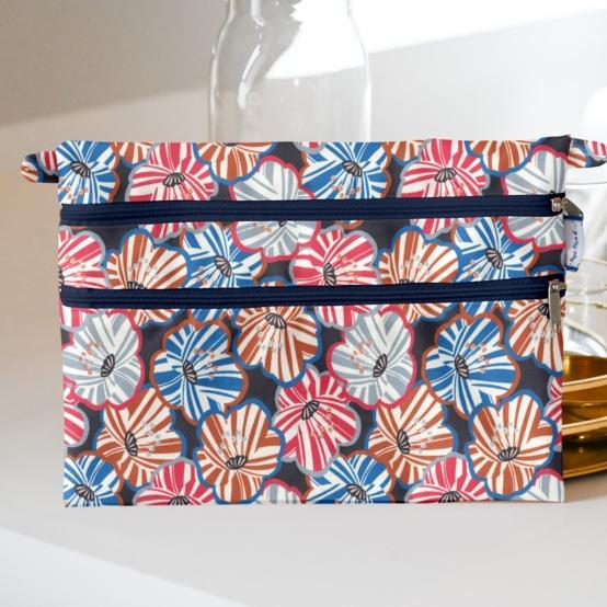 Aloïs flat pouch anémones rayées