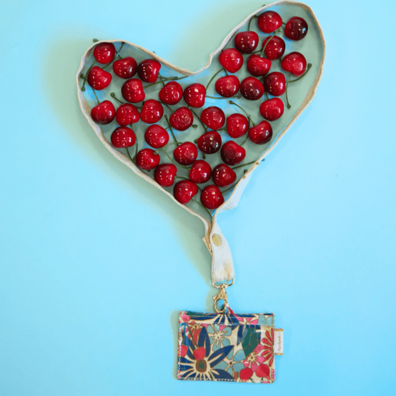 Lanyard necklace cerise en fleur