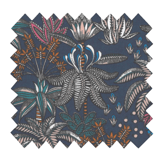 1 m fabric coupon ex2432 navy exotic forest
