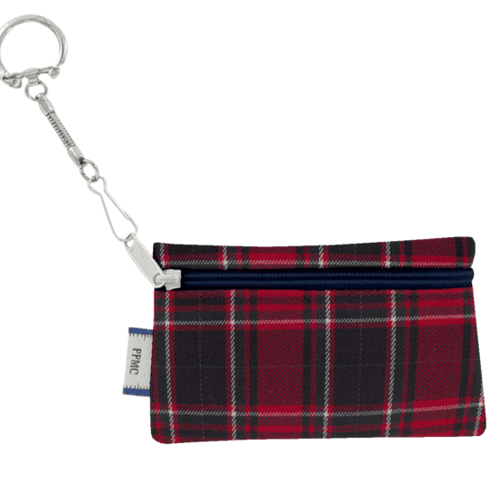 Keyring  wallet tartan rouge
