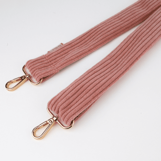 Narrow shoulder strap blush pink corduroy