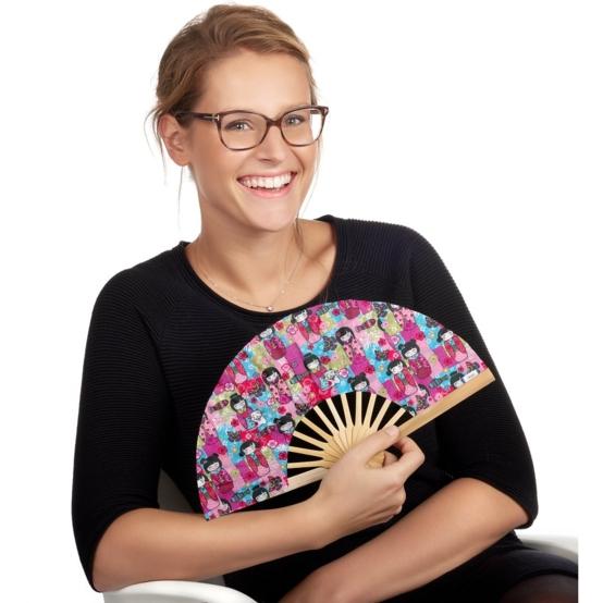 Hand-held fan kokeshis