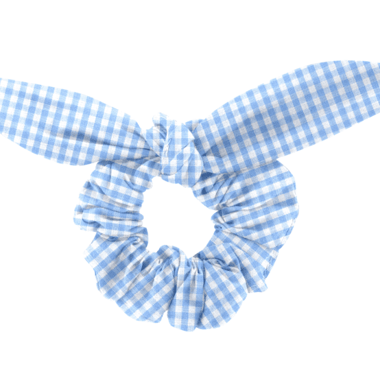 Bunny ear Scrunchie sky blue gingham