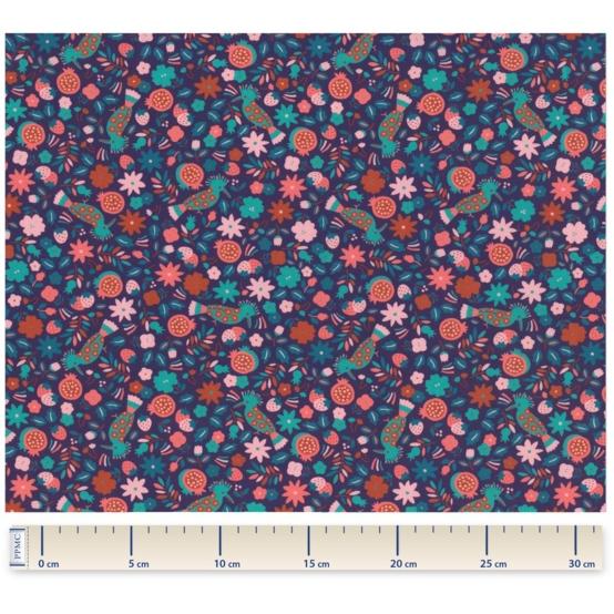 Cotton veil fabric huppette fleurie