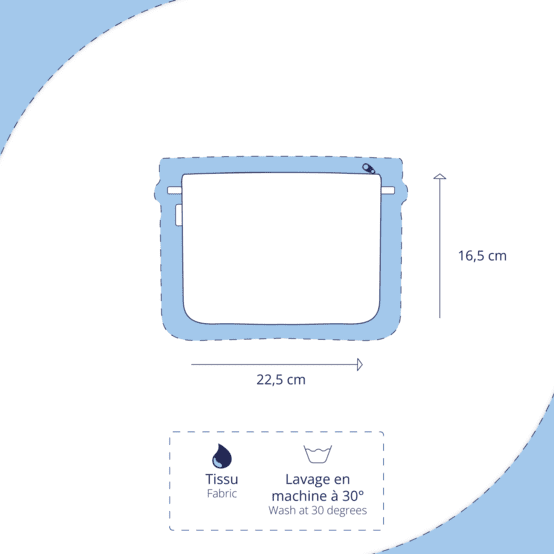 Coton clutch bag gaze pois or grenat