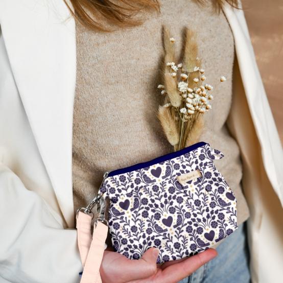 Mini Pleated clutch bag scandinavia bleu