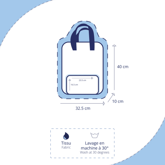 Gaby backpack, flowered ivory fleece