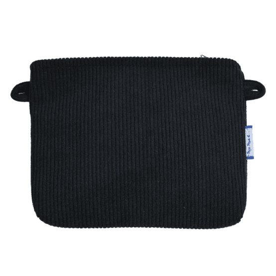 Coton clutch bag black corduroy