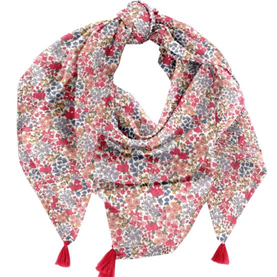 Pom pom scarf porcelaine rosée