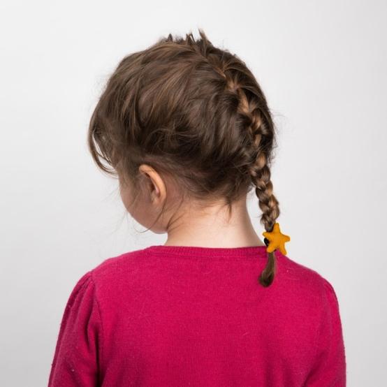 Pony-tail elastic hair star ochre