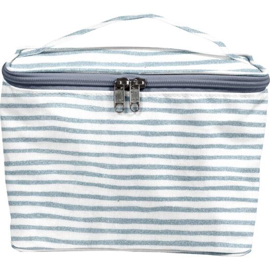 Large vanity striped blue gray glitter