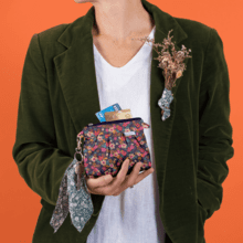 Mini Pleated clutch bag hippie fleurie