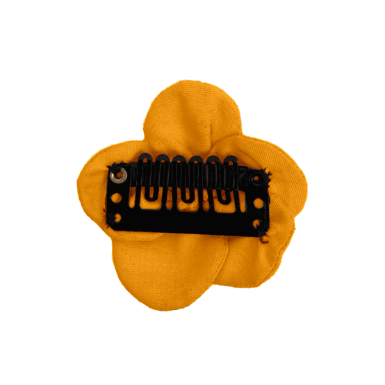 Mini Flower petal hair slide ochre