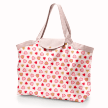 Tote bag with a zip petits coeurs