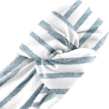 Large Crossed Headband striped blue gray glitter