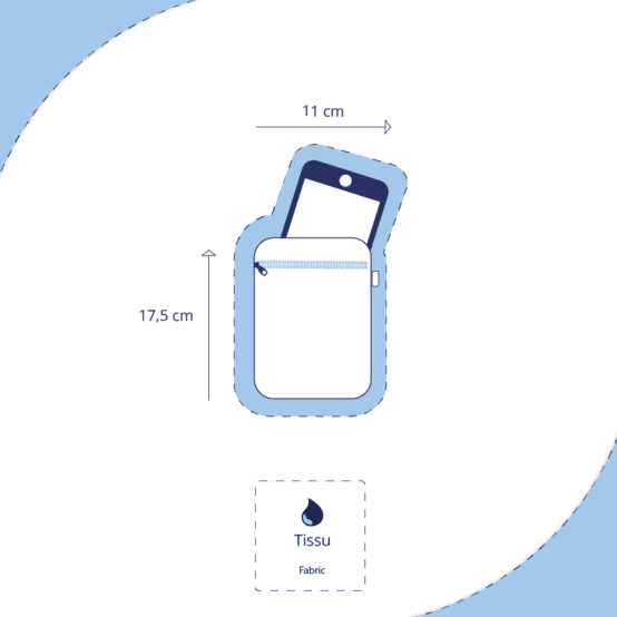 Quilted phone pocket jacquard bleu