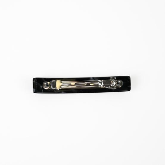 Medium Rectangle Hair Clip pearl black