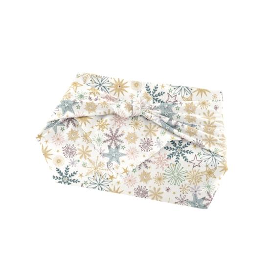 Furoshiki medium 48x48 ex2447 off white christmas stars