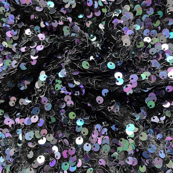 Purple black sequin fabric