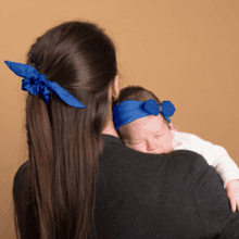 Jersey knit baby headband navy blue