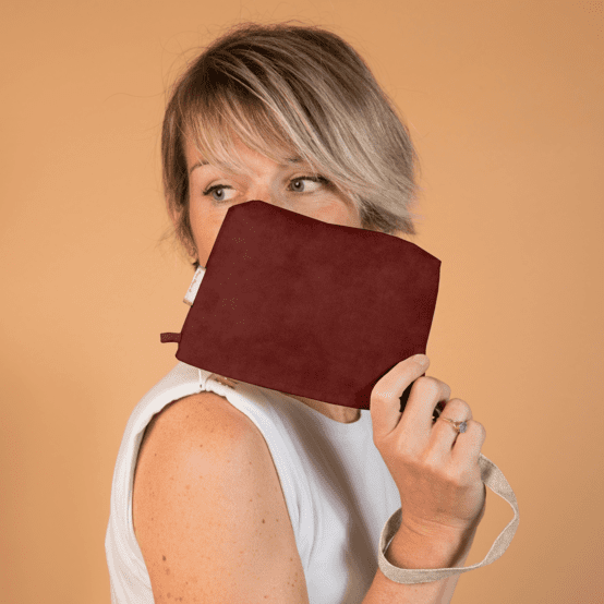 Coton clutch bag terracotta velvet