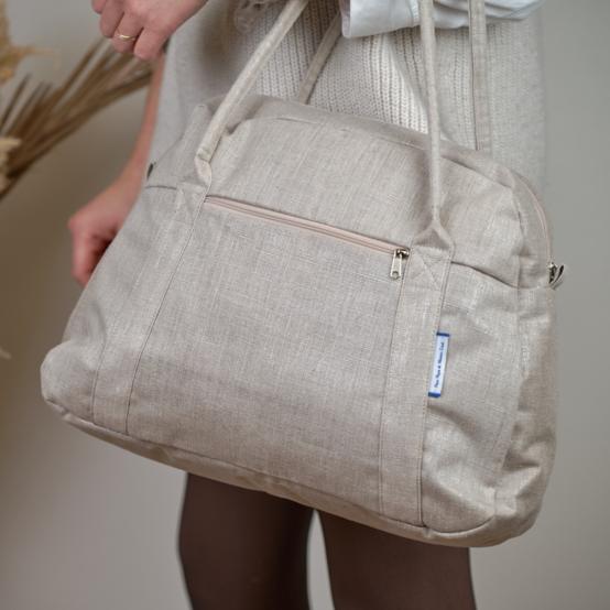 Bowling bag  silver linen