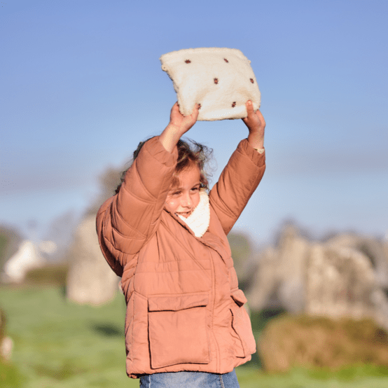 Coton clutch bag moumoute ivoire fleurie