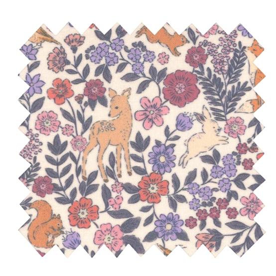 Coated heavyweight fabric comptine enchantée rose
