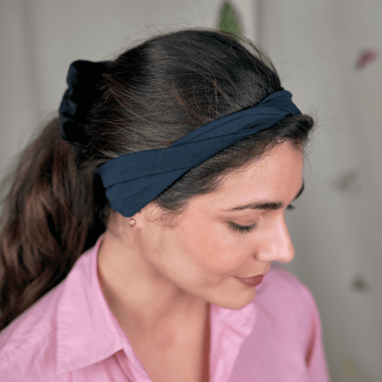 Jersey Twisted Headband navy blue