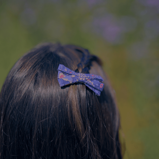 Ribbon bow hair slide lavandula