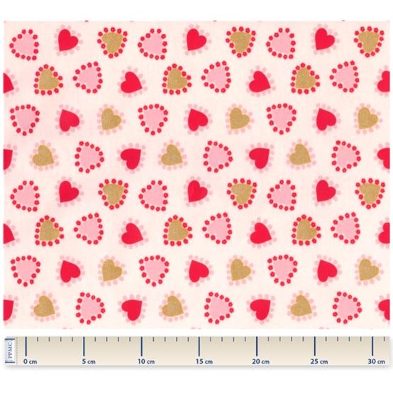 Coated fabric petits coeurs