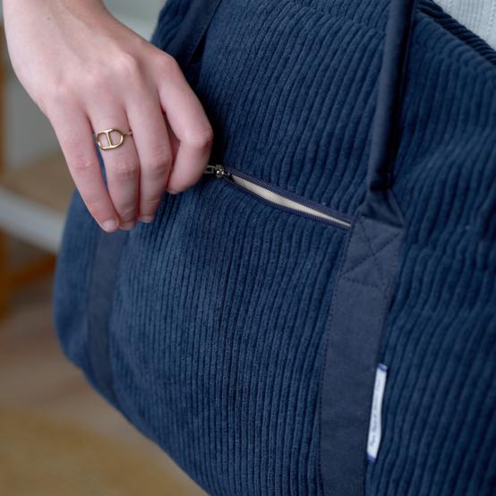 Bowling bag  large navy orduroy 