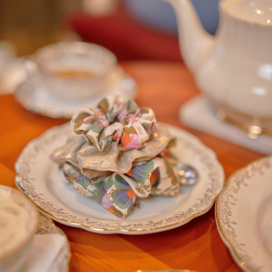 Small scrunchie fleur de thé