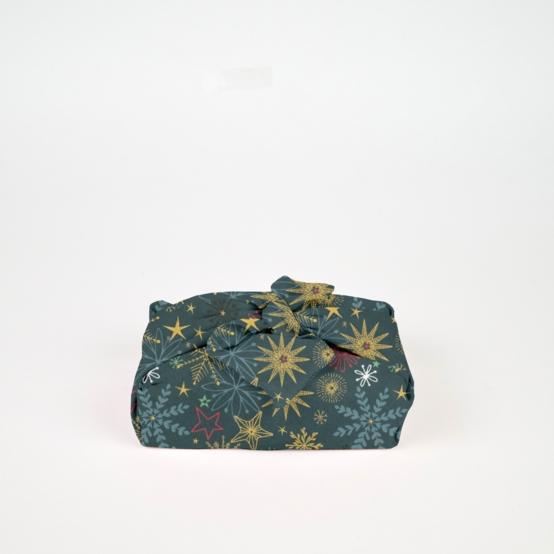 Furoshiki medium 48x48 ex2556 christmas star gold green blue
