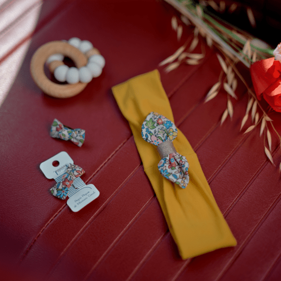 Jersey knit baby headband mille et une fleurs