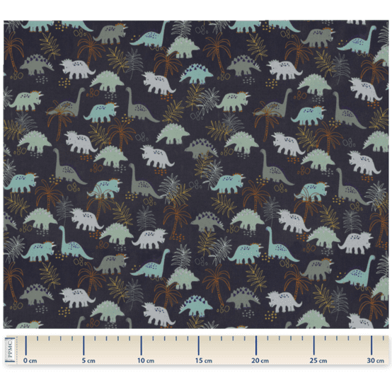 Coated fabric jurassic dino marine