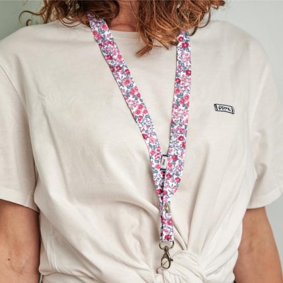 Lanyard necklace rose grenadine