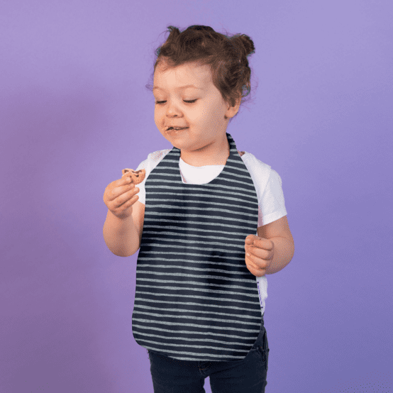 Elastic napkin child striped silver dark blue