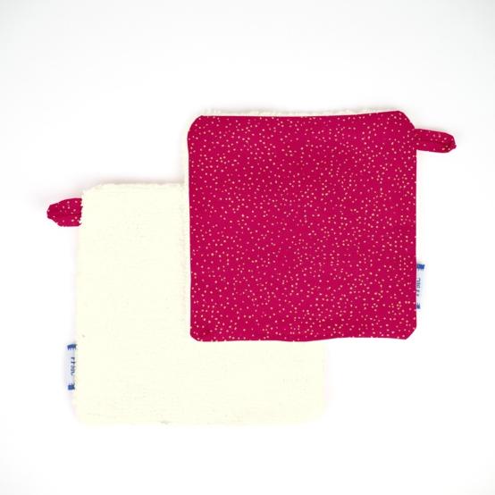 Makeup Remover cotton fuchsia pailleté