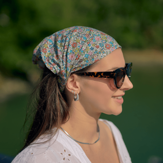 Headscarf headband- Adult size mille et une fleurs