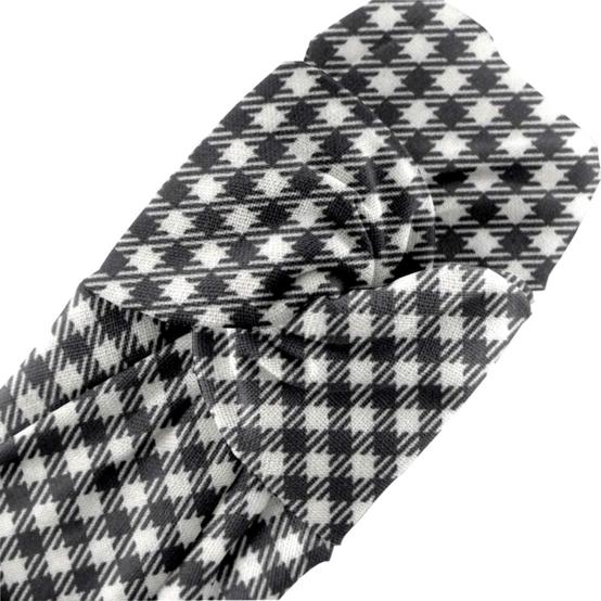 Large Crossed Headband vichy noir