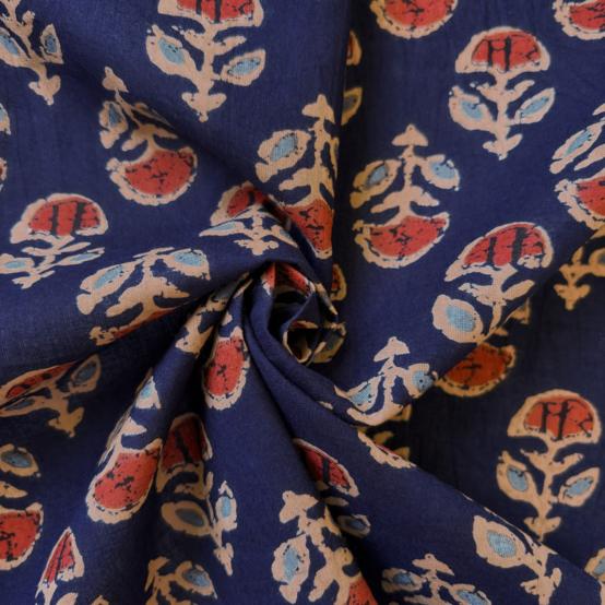 1 m fabric coupon ex2639 indian marine geoflower