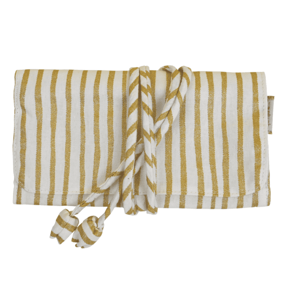 Jewelry pouch rayé or blanc