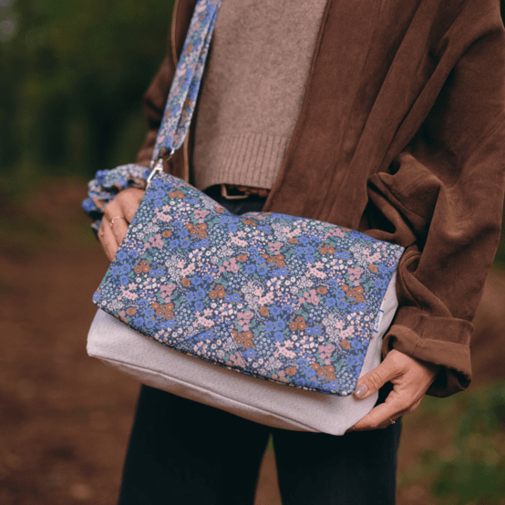 Square flap of saddle bag  monet lilas